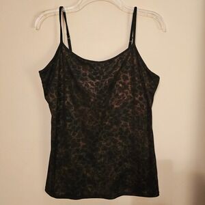 EXPRESS Black Leopard Print Camisole Tank Top Women's Large shelf bra